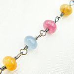 Load image into Gallery viewer, Multi Sapphire Smooth Oxidized Wire Chain