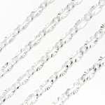 Load image into Gallery viewer, Sterling Silver Diamond Cut Marina Link Chain
