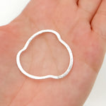 Load image into Gallery viewer, SSBS14. 30MM White Sterling Silver Brushed Uneven Connector