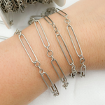 Load image into Gallery viewer, Oxidized Sterling Silver Paperclip and Round Link Chain.
