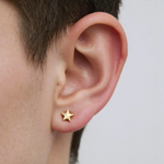 Load image into Gallery viewer, EFZ53581. 14K Solid Gold Star Stud Earrings