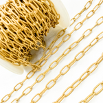 Load image into Gallery viewer, V14GPM. Gold Plated Matt 925 Sterling Silver Oval Link Chain