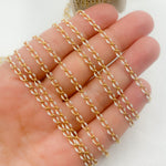 Load image into Gallery viewer, Sterling Silver Gold Plated White Enamel Cable Link Chain