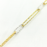 Load image into Gallery viewer, Silver Paperclip Diamond Cut Long Gold Plated Link & Short Silver Link Chain