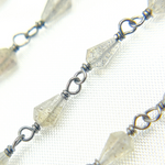 Load image into Gallery viewer, Labradorite Cone Shape Oxidized Wire Chain.