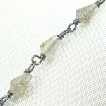Load image into Gallery viewer, Labradorite Cone Shape Oxidized Wire Chain.