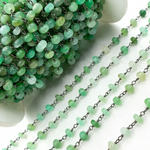 Load image into Gallery viewer, Chrysoprase Smooth Oxidized Wire Chain