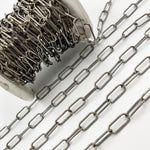 Load image into Gallery viewer, Oxidized Sterling Silver Smooth Paperclip Chain