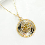 Load image into Gallery viewer, 14k Solid Gold and Sterling Silver Black Rhodium Diamonds Circle Charm