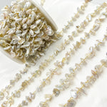 Load image into Gallery viewer, Freshwater Pearl Organic Shape Gold Plated Sterling Silver Wire Chain