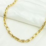 Load image into Gallery viewer, 14K Yellow Hollow Gold Smooth and Textured Oval Link Necklace