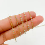Load image into Gallery viewer, XM/S1327CF/29. 14k Gold Filled Curb Chain and 3 Sterling Silver Beads in Between