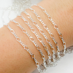 Load image into Gallery viewer, Sterling Silver 1 Link Long and 3 Curb Links Chain in Between