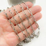 Load image into Gallery viewer, Oxidized Sterling Silver Flat Paperclip Link Chain