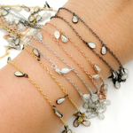 Load image into Gallery viewer, Created White Opal Tear Drop Shape Dangle Chain