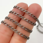 Load image into Gallery viewer, Oxidized Sterling Silver Curb Chain