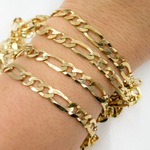 Load image into Gallery viewer, Gold Plated 925 Sterling Silver Flat Figaro Chain