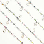 Load image into Gallery viewer, Multi Tourmaline & CZ Dangle Oxidized Wire Chain