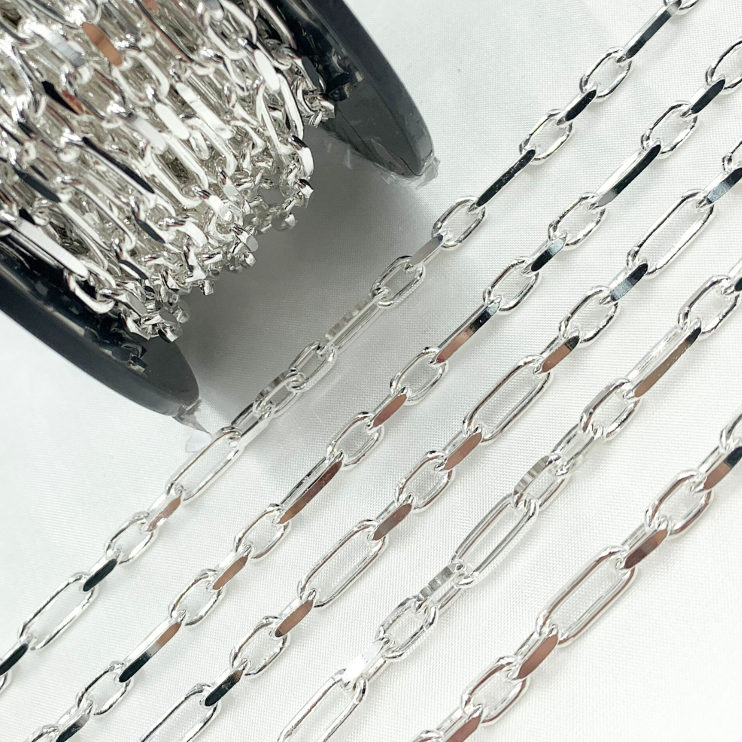 Sterling Silver Diamond Cut Long & Short Link Chain