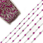 Load image into Gallery viewer, Sterling Silver Wine Color Enamel Cable Chain