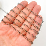 Load image into Gallery viewer, Black Rhodium Sterling Silver Cable Link Chain