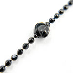 Load image into Gallery viewer, 120KPLP3BR. Sterling Silver Black Necklace Satellite