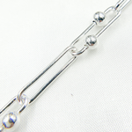 Load image into Gallery viewer, 925 Sterling Silver Smooth & Balls Paperclip Link Chain.