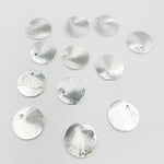Load image into Gallery viewer, 12MM White Sterling Silver Brushed Round Flat Disc Charm with a Single Hole