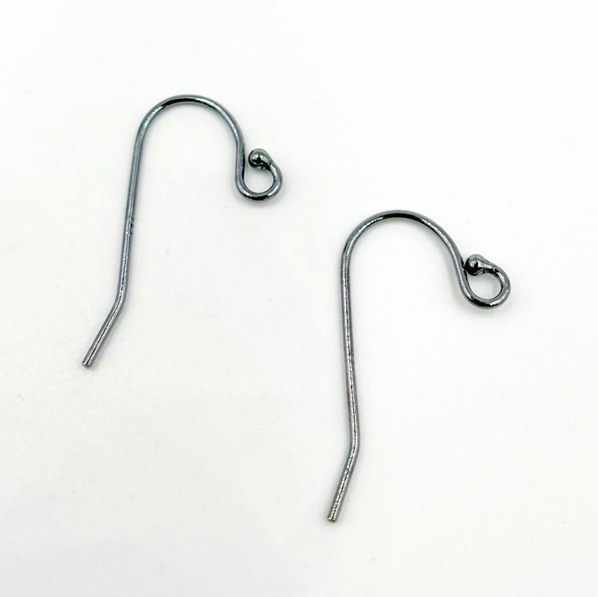 Oxidized Sterling Silver Ball End Ear Wire