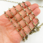 Load image into Gallery viewer, Two Tone Black Rhodium and Gold Plated Paperclip Chain