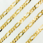 Load image into Gallery viewer, Gold Plated 925 Sterling Silver Ultra Flat Figaro Chain.
