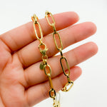 Load image into Gallery viewer, TRE001. 14k Solid Yellow Hollow Gold Long and Short Link Chain