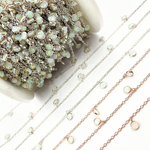 Load image into Gallery viewer, Created White Opal Round Shape Dangle Chain