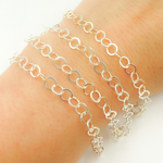 Load image into Gallery viewer, Sterling Silver Flat Round Link Chain