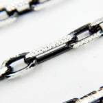 Load image into Gallery viewer, Z119SBDC. Black Rhodium and White Sterling Silver Paperclip Diamond Cut Cable Chain