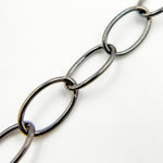 Load image into Gallery viewer, lack Rhodium Sterling Silver Oval Link Chain