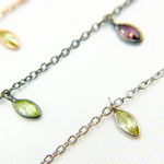 Load image into Gallery viewer, Multi Color Cubic Zirconia Marquise Shape Dangle Chain