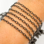 Load image into Gallery viewer, Black Rhodium Sterling Silver Twisted Oval Link Chain