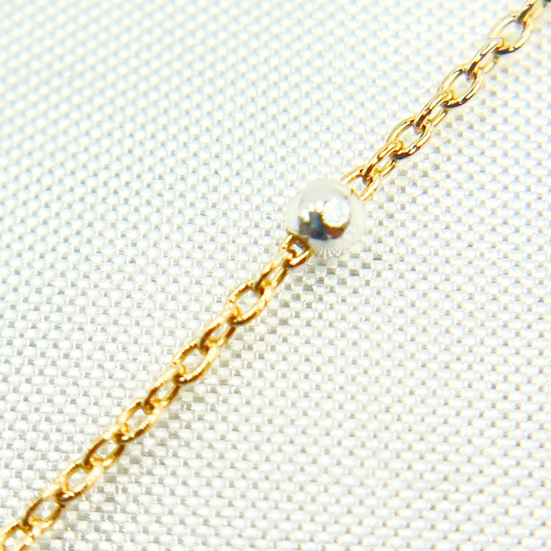 14k Gold Filled with 925 Sterling Silver Beads Satellite Chain