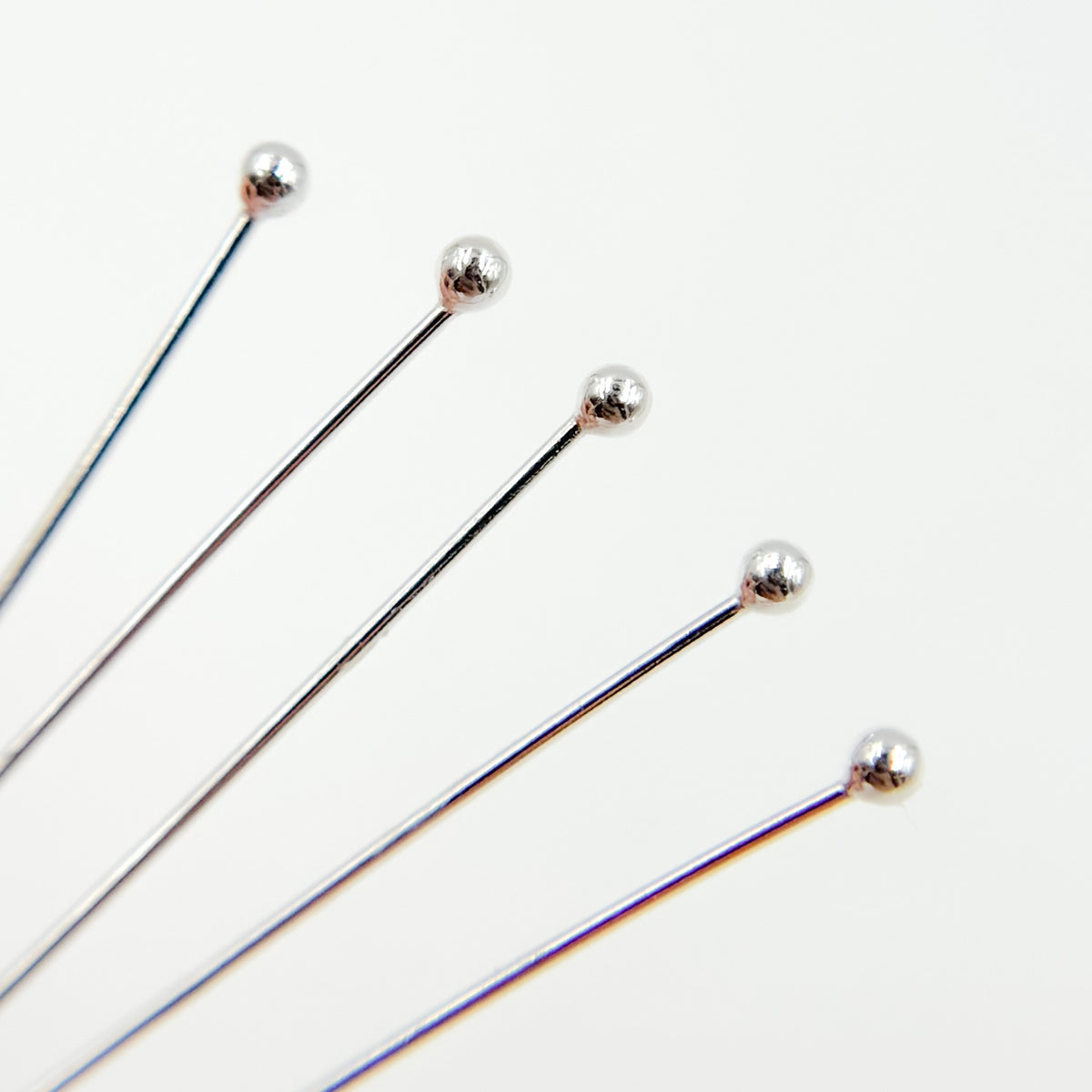 Gauge White Sterling Silver Ball 2 Inch Headpin