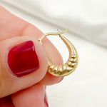 Load image into Gallery viewer, GER180. 14K Solid Gold Croissant Hollow Hoops