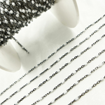 Load image into Gallery viewer, Oxidized Sterling Silver Enamel White Color Cable Chain