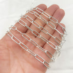 Load image into Gallery viewer, Sterling Silver Smooth Paperclip Link Chain