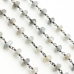 Load image into Gallery viewer, Coated Moonstone Oxidized Wire Chain.