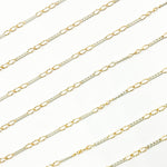 Load image into Gallery viewer, 1653CTT. Gold Filled and Sterling Silver Long and Short Link Chain