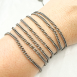 Load image into Gallery viewer, Oxidized Sterling Silver Curb Chain