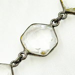 Load image into Gallery viewer, Crystal Hexagon Shape Bezel Oxidized Wire Chain.