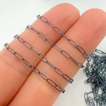 Load image into Gallery viewer, Black Rhodium Sterling Silver Paperclip Chain