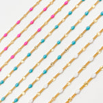 Load image into Gallery viewer, 14K Gold Filled Enamel Marina Link Chains