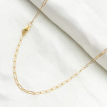 Load image into Gallery viewer, 14K Gold-Filled Smooth Paperclip Finished Necklace